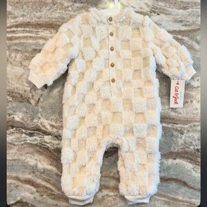 Cat & Jack Checkered Shearling Romper